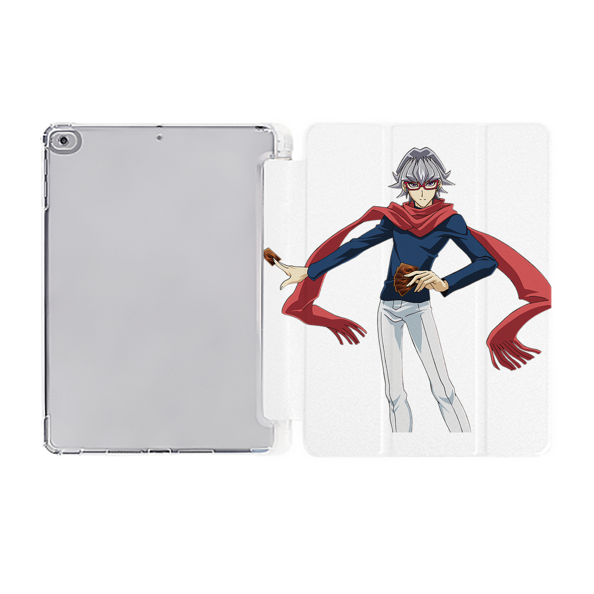 （画像用） 遊☆戯☆王 Yu-Gi-Oh! IPad ケース ペン収納付き 三つ折りスタンド PUレザー×シリコン 対応機種9.5/10.5/10.9インチ